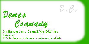 denes csanady business card